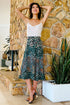 Roxanne "Ikat Paisley" Jupe mi-longue en soie